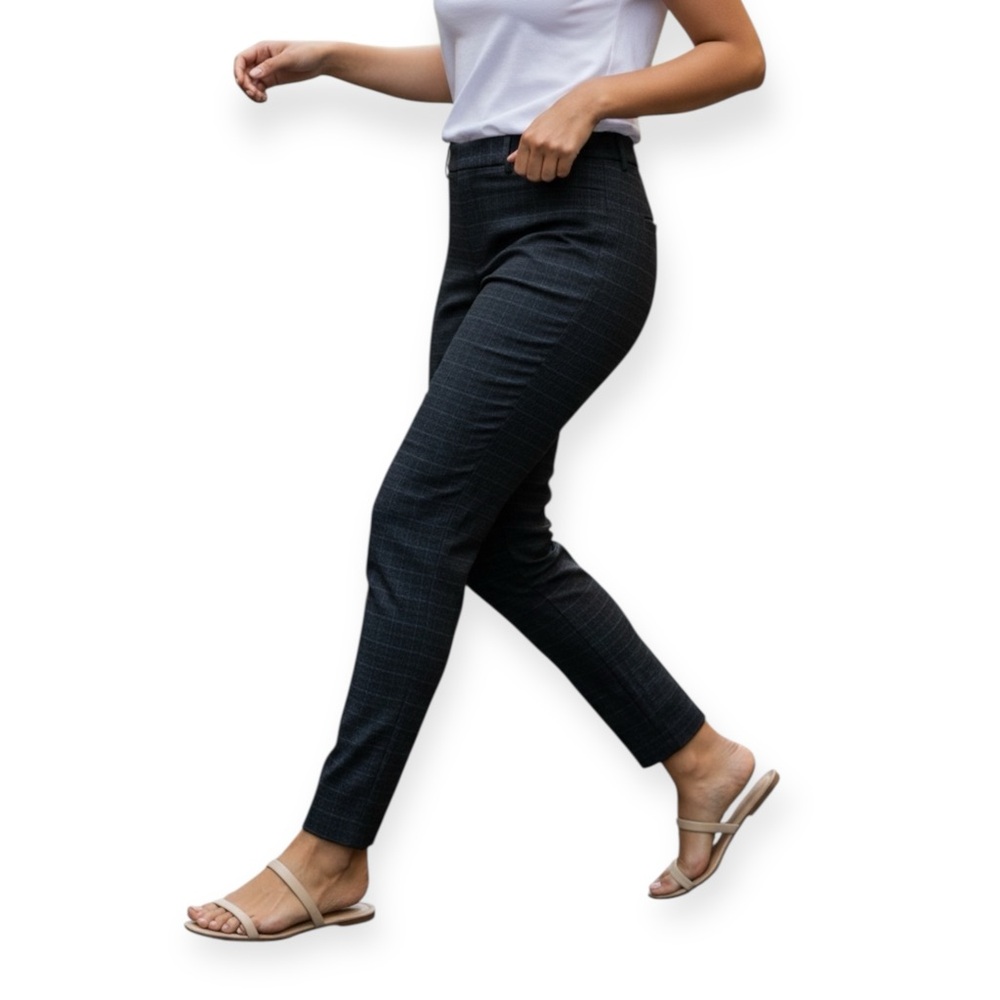 Black Checkered Ankle Pants